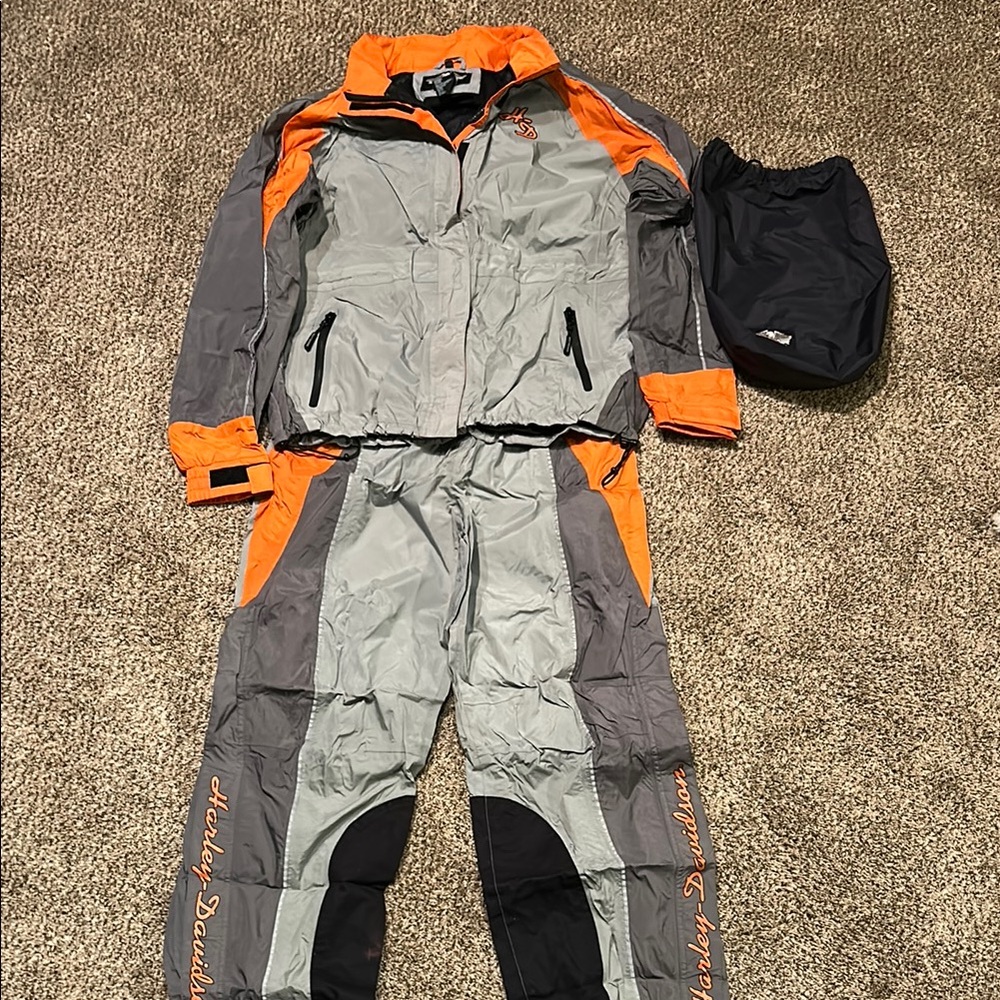 COPY - Harley-Davidson Gray and Orange Rain Suit